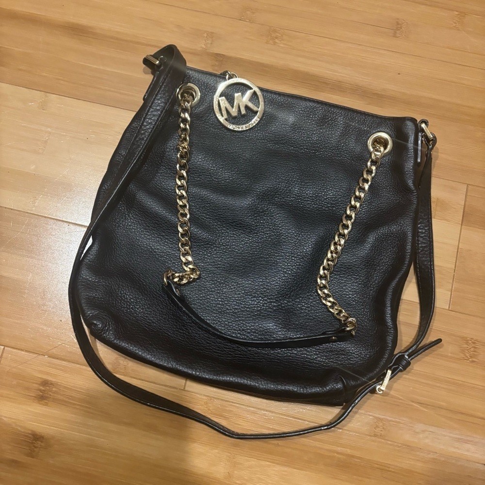 Michael Kors Black Leather Shoulder Bag